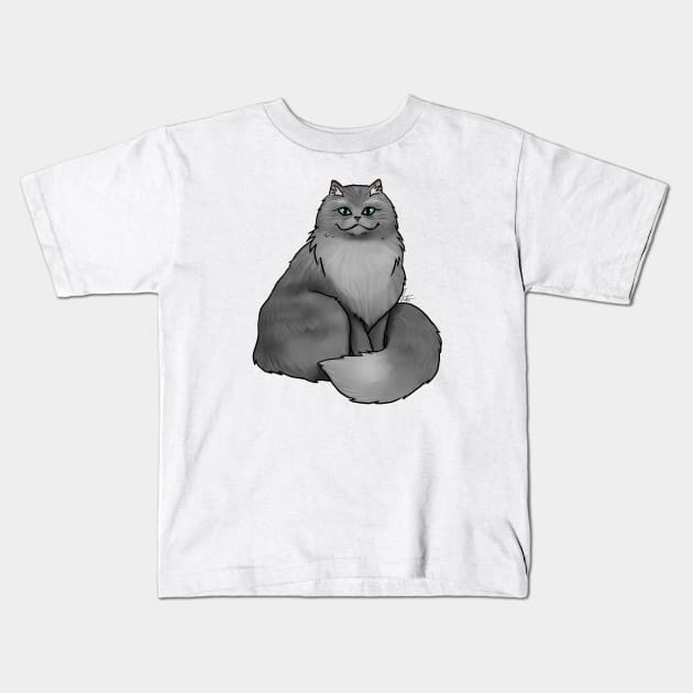 Cat - Persian - Black Kids T-Shirt by Jen's Dogs Custom Gifts and Designs